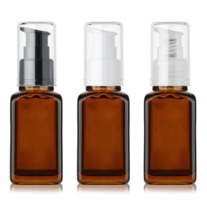 유리 사각 50ml 갈색코팅/에센스펌프