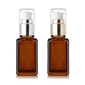 유리 사각 50ml 갈색코팅/금속에센스펌프