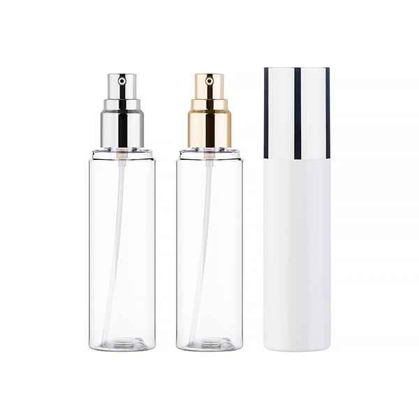 PET OC100ml/금속 버튼 에센스펌프/실버증착 오버캡