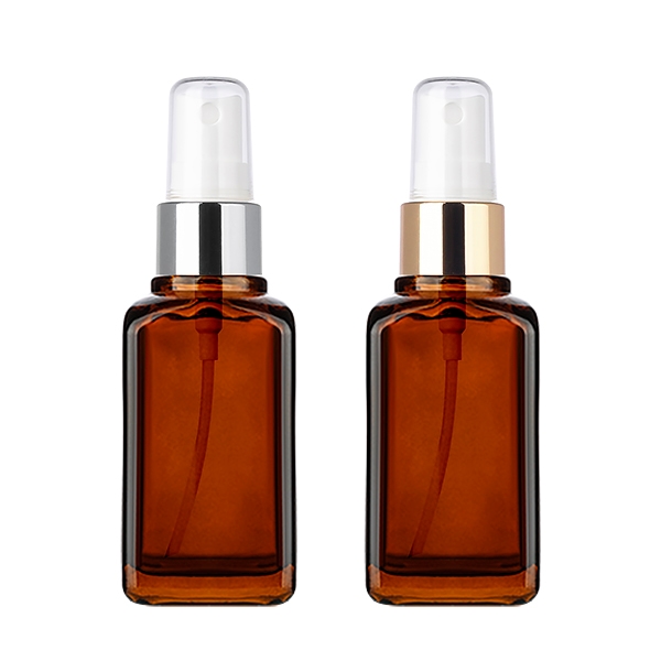 유리 사각 50ml 갈색코팅/금속 스프레이