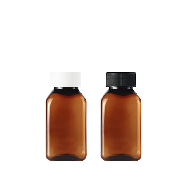 B사각 100ml 갈색 /2종캡
